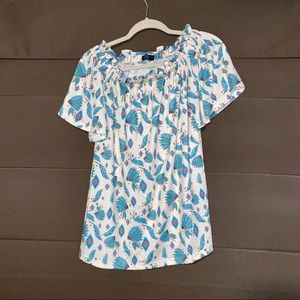 Off the shoulders top with turquoise designs